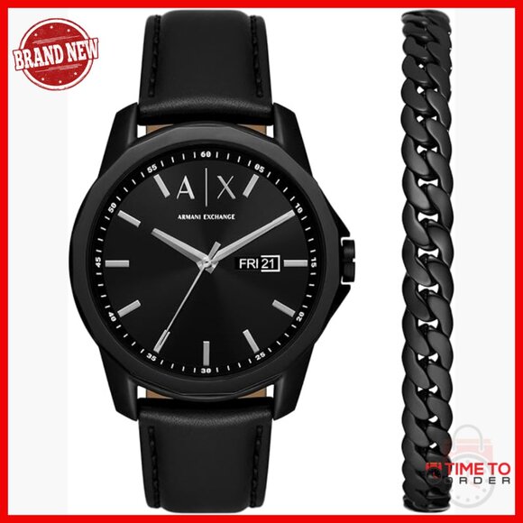 Men's Chronograph Watch Leather Band Stainless Steel Water Resistant